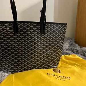 Goyard Saint Louis PM Black/Brown Tote Bag Paris